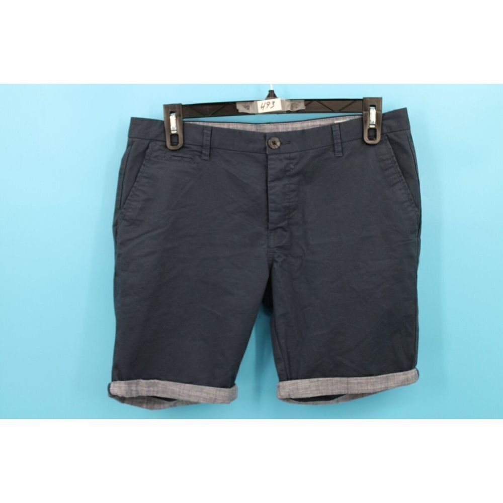 THE SUNSHINE BRAND DENIM CO. NAVY CUFFED CHINO SHORTS MENS SIZE 34